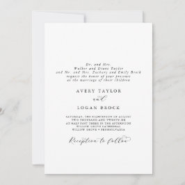 Elegantes Skript für beide Eltern, die Hochzeit ve Einladung