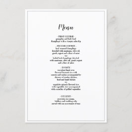 Elegantes Skript für das Abendessen bei Hochzeiten Menükarte