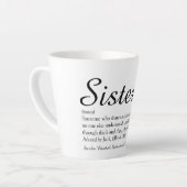 Elegantes Skript für die weltbeste Sister Definiti Milchtasse (Linke Ecke)