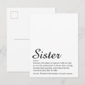 Elegantes Skript für die weltbeste Sister Definiti Postkarte (Vorne/Hinten)