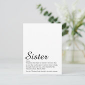 Elegantes Skript für die weltbeste Sister Definiti Postkarte (Stehend Vorderseite)