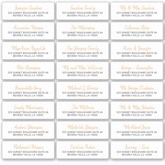 Elegantes Skript für individuelle Gästetiketten Aufkleber (Vorderseite)