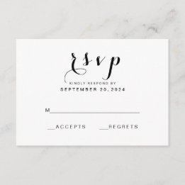 Elegantes Skript für moderne Hochzeits-RSVP-Karten RSVP Karte
