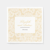 Elegantes Skript für Schwarz und Gold Spitzen Serviette (Vorderseite)