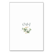 Elegantes Skript-Gästennamen Skript Hochzeit Tischnummer (Rückseite)