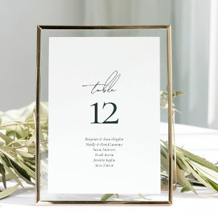 Elegantes Skript-Gästennamen Skript Hochzeit Tischnummer