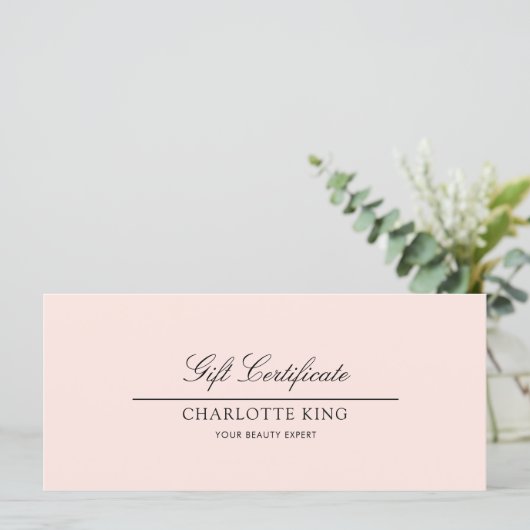 Elegantes Skript | Geschenkgutschein (Stehend Vorderseite)