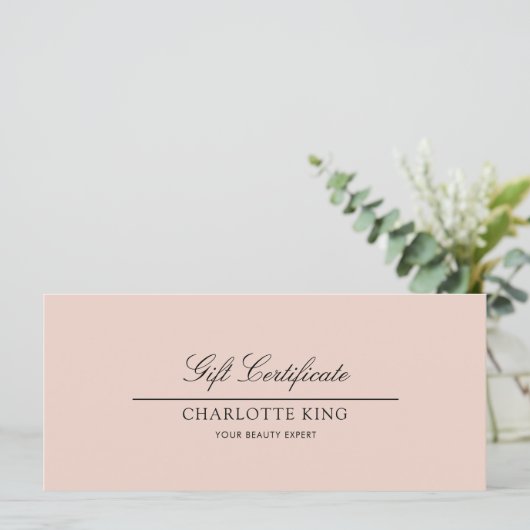 Elegantes Skript | Geschenkgutschein (Stehend Vorderseite)