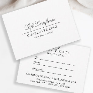 Elegantes Skript   Geschenkgutschein