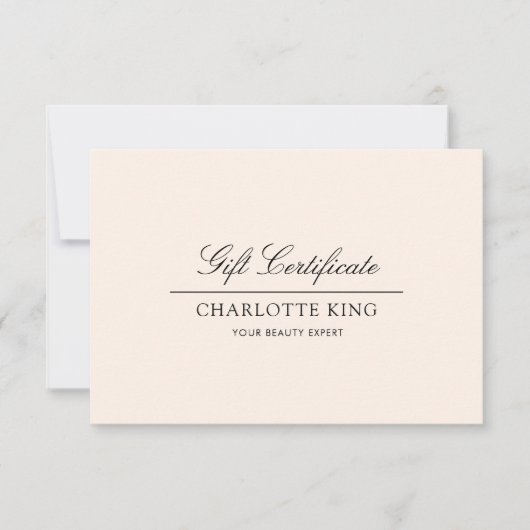 Elegantes Skript | Geschenkgutschein (Vorderseite)