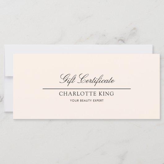 Elegantes Skript | Geschenkgutschein (Vorderseite)