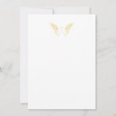 Elegantes Skript Golden Overlay Cross Foto Taufe Einladung (Rückseite)