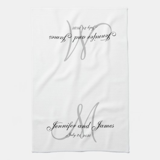 Elegantes Skript-graue Geschirrtuch (Vertikal)