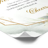 Elegantes Skript grünes Eukalyptus gold Offenes Ba Poster (Ecke)