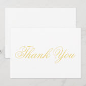 Elegantes Skript hellgold weiß Dankeschön Karte (Vorne/Hinten)