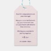 Elegantes Skript - Herzlichen Glückwunsch zur Ehe Geschenkanhänger (Rückseite)