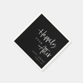 Elegantes Skript Hochzeit Napkins glücklich immer Serviette (Ecke)