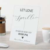 Elegantes Skript Hochzeit Sparkler senden off Sockelschild (In SItu)