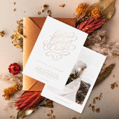 Elegantes Skript Hochzeit speichern Sie das Datum Folieneinladung