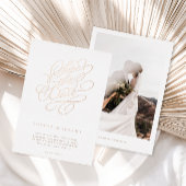 Elegantes Skript Hochzeit speichern Sie das Datum Folieneinladung