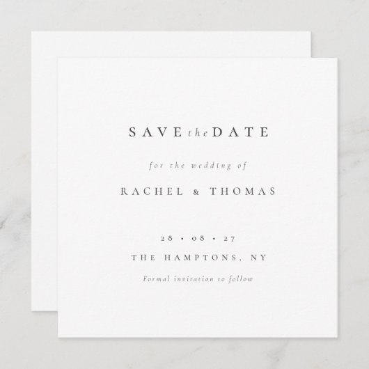 Elegantes Skript" Hochzeit Speichern Sie das Datum Save The Date (Vorne/Hinten)