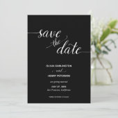 Elegantes Skript Hochzeit Speichern Sie die Datums (Stehend Vorderseite)