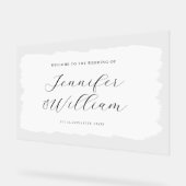 Elegantes Skript Hochzeit Willkommen Paint White B Acrylschild (Winkel)