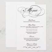 Elegantes Skript-Hochzeitmenü - Benutzerdefiniert (Vorne/Hinten)
