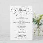 Elegantes Skript-Hochzeitmenü - Benutzerdefiniert (Stehend Vorderseite)