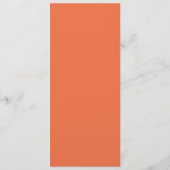 Elegantes Skript-Hochzeits-Menü - Orange Menükarte (Rückseite)