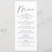 Elegantes Skript Hochzeitsmenü Menükarte (Vorderseite)
