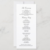 Elegantes Skript Hochzeitsprogramm (Rückseite)