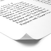 Elegantes Skript Hochzeitssitzdiagramm Poster (Ecke)