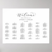 Elegantes Skript Horizontal Alphabetisches Sitzen Poster (Vorne)