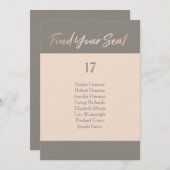 Elegantes Skript-Imitat-Folien-Sitzplatz-Diagramm Einladung (Vorne/Hinten)