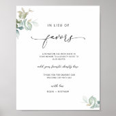 Elegantes Skript, in Abung von Favors Greenery-Zei Poster (Vorne)