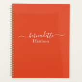 Elegantes Skript | INDIVIDUELLE NAME | Orange Plan Planer (Vorderseite)