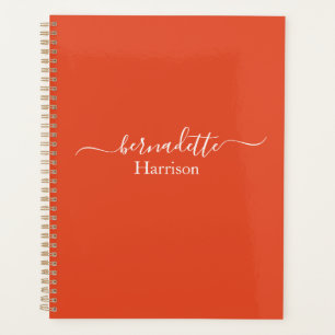 Elegantes Skript INDIVIDUELLE NAME Orange Plan Planer