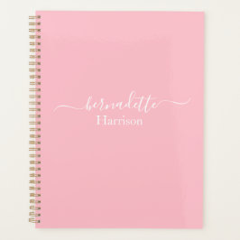 Elegantes Skript | INDIVIDUELLE NAME | Soft Pink P Planer