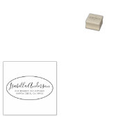 Elegantes Skript | Individuelle Name und Rücksende Gummistempel (Stempel)