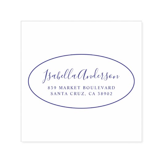 Elegantes Skript | Individuelle Name und Rücksende Permastempel (Design)