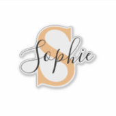 Elegantes Skript Individueller Name Personalisiert Aufkleber (Vorderseite)