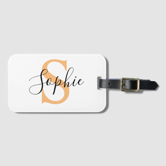 Elegantes Skript Individueller Name Personalisiert Gepäckanhänger (Vorderseite (Horizontal))
