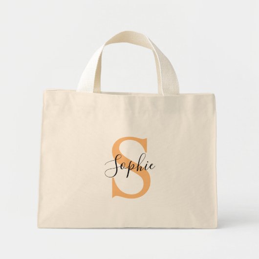 Elegantes Skript Individueller Name Personalisiert Mini Stoffbeutel (Vorne)