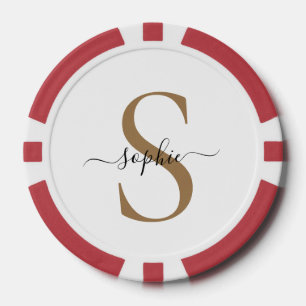 Elegantes Skript Individueller Name Personalisiert Pokerchips