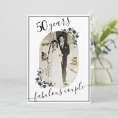 Elegantes Skript jedes Jahr Jahr Foto 50. Einladung (Stehend Vorderseite)