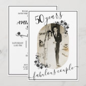 Elegantes Skript jedes Jahr Jahr Foto 50. Einladung (Vorne/Hinten)