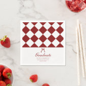 Elegantes Skript Karo Coquette Abschlussfeier Serviette (Beispiel)