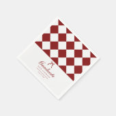Elegantes Skript Karo Coquette Abschlussfeier Serviette (Ecke)