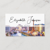 Elegantes Skript Las Vegas Skyline Visitenkarte (Vorderseite)
